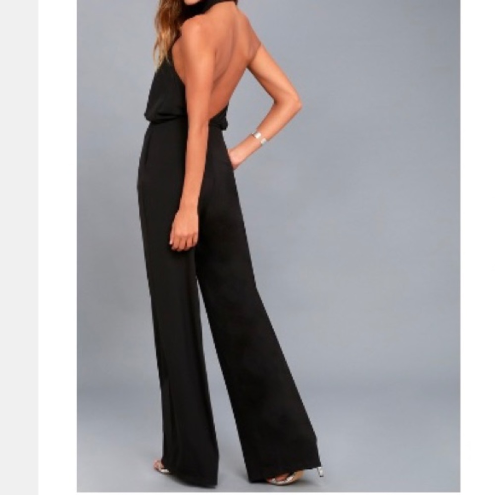 Lulus Moment for Life Black Halter Jumpsuit